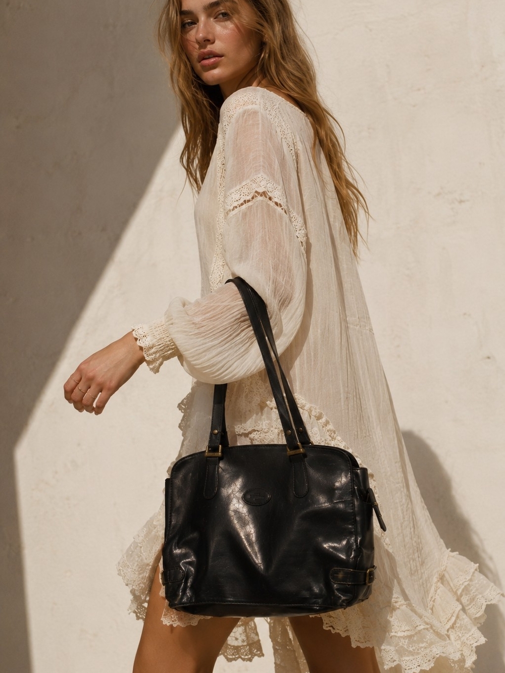 🖤 THE TREND Made in Italy Vintage Leather Shoulder Bag